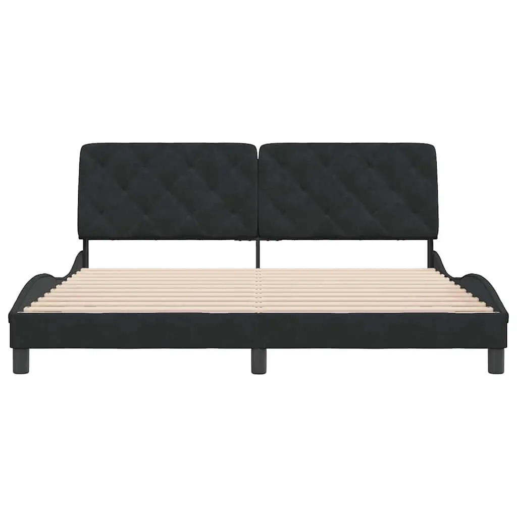 Black Velvet Bed Frame 180x200 cm