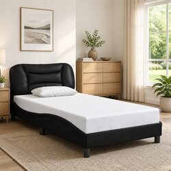 Comfort and Value: King Single Bed Frame in Black Faux Leather