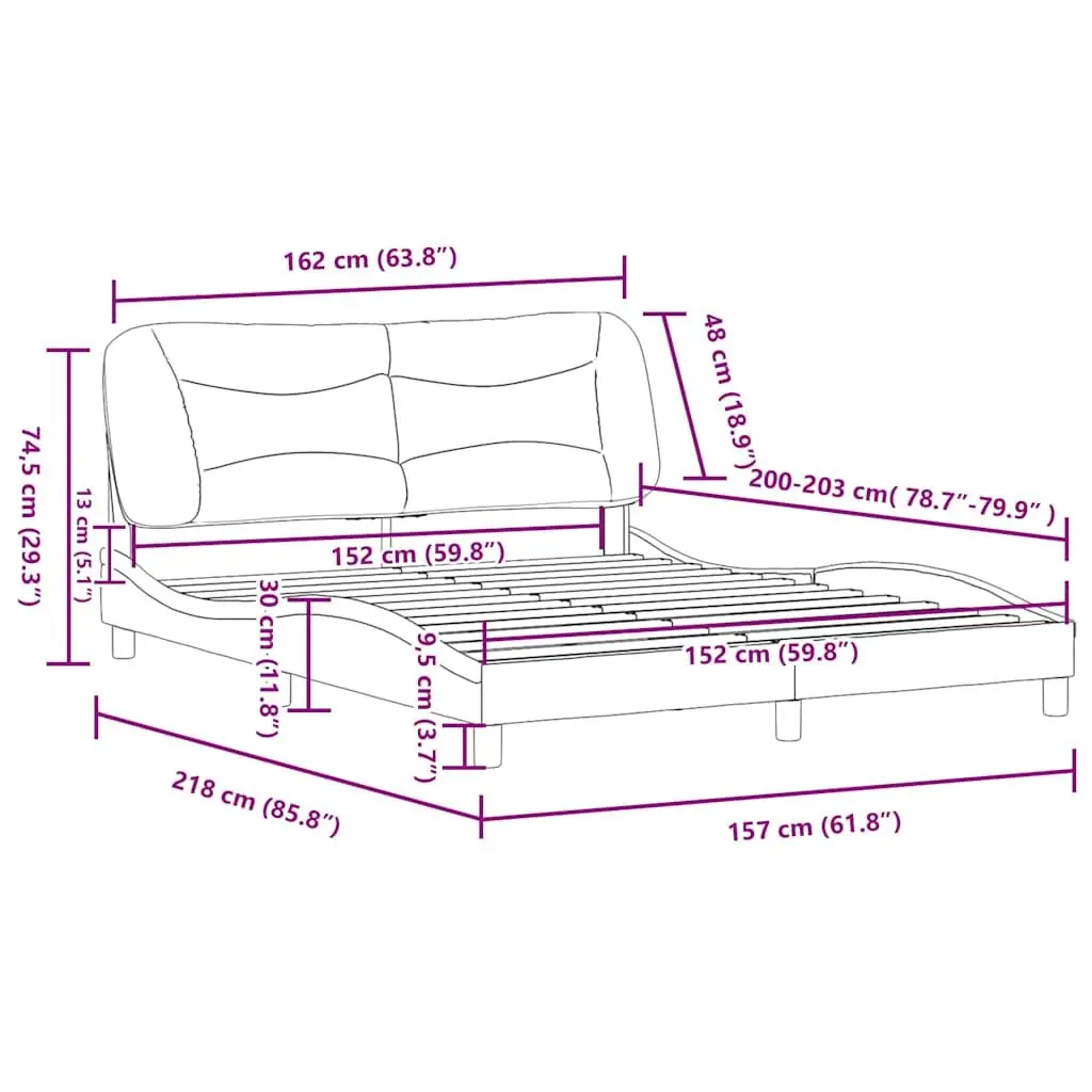 Queen Bed Frame with Padded Headboard
