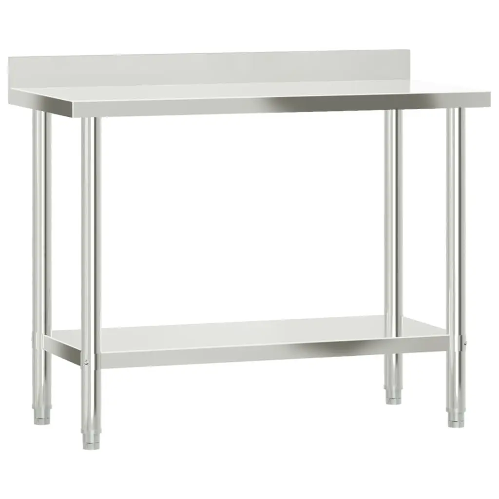 Stainless Steel Kitchen Work Table Prep Station 110x55x150cm with Overshelf