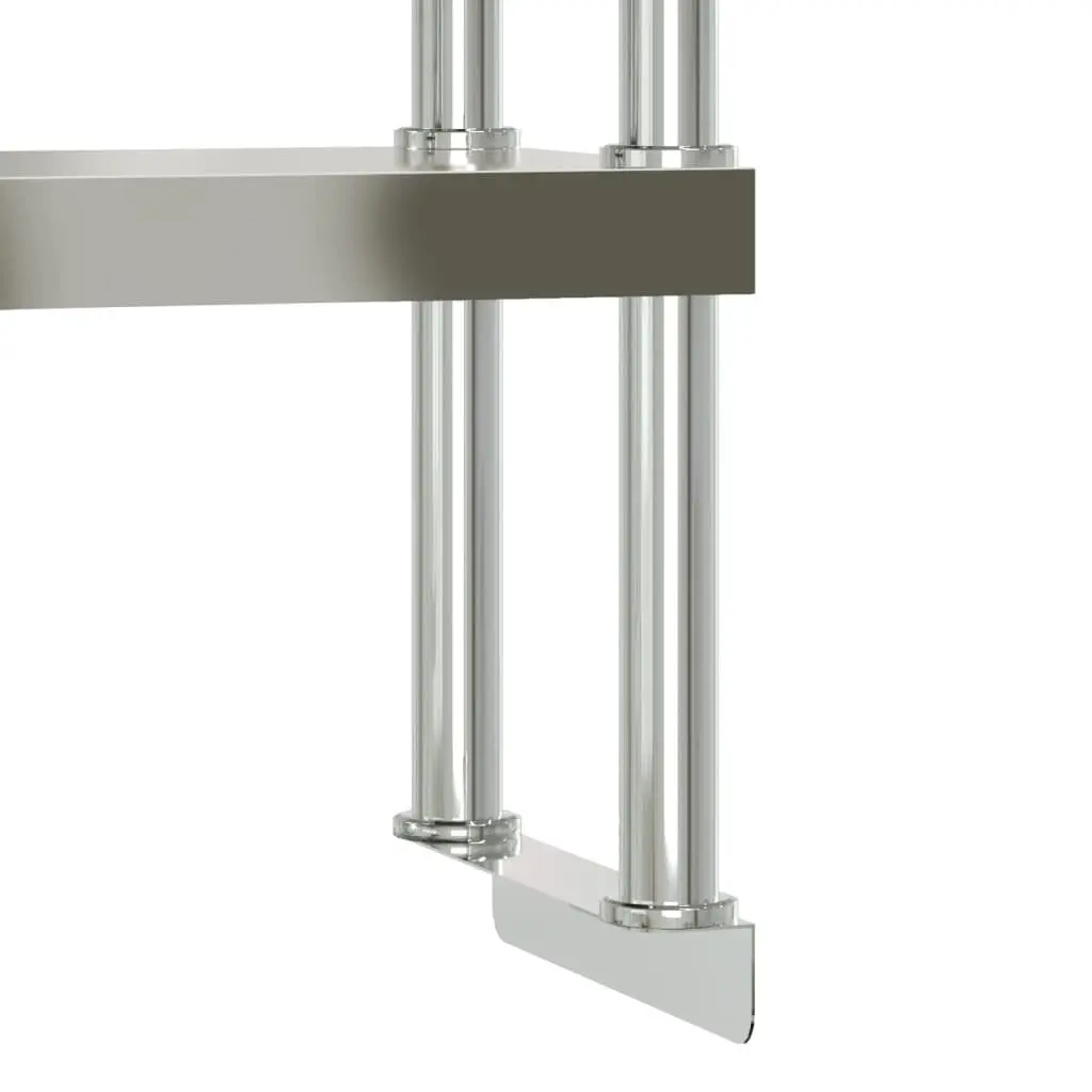 Stainless Steel Kitchen Work Table Prep Station 110x55x150cm with Overshelf