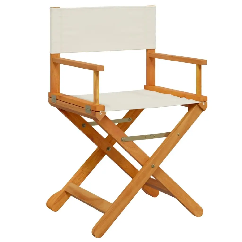 Folding Garden Chairs Set of 8 Outdoor Use Lightweight Cream Fabric Director Style