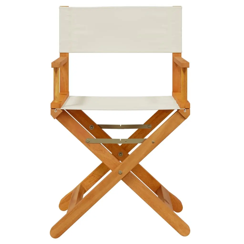 Folding Garden Chairs Set of 8 Outdoor Use Lightweight Cream Fabric Director Style