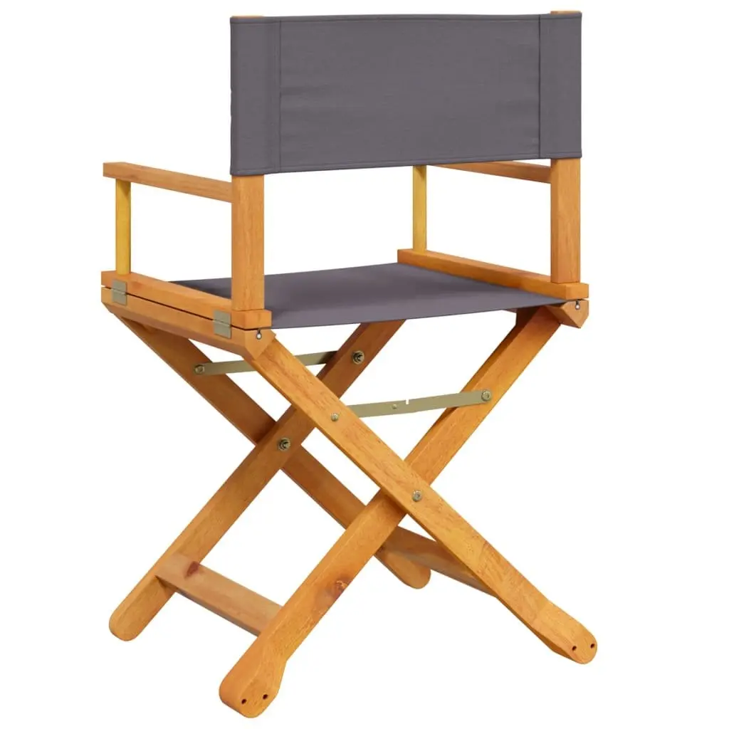 Folding Garden Chairs Set of 4 Outdoor Seating Grey Acacia Wood