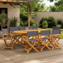 Reliable Outdoor Folding Garden Chairs Set of 8 Grey