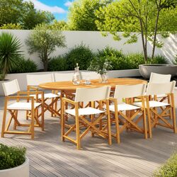Reliable 8-Piece Outdoor Folding Garden Chairs Set
