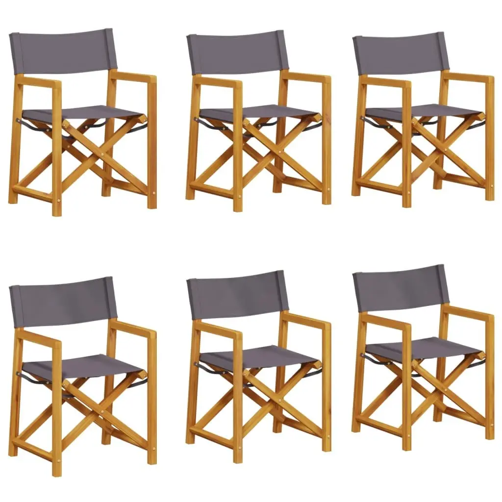 Folding Garden Chairs Set of 6 in Grey