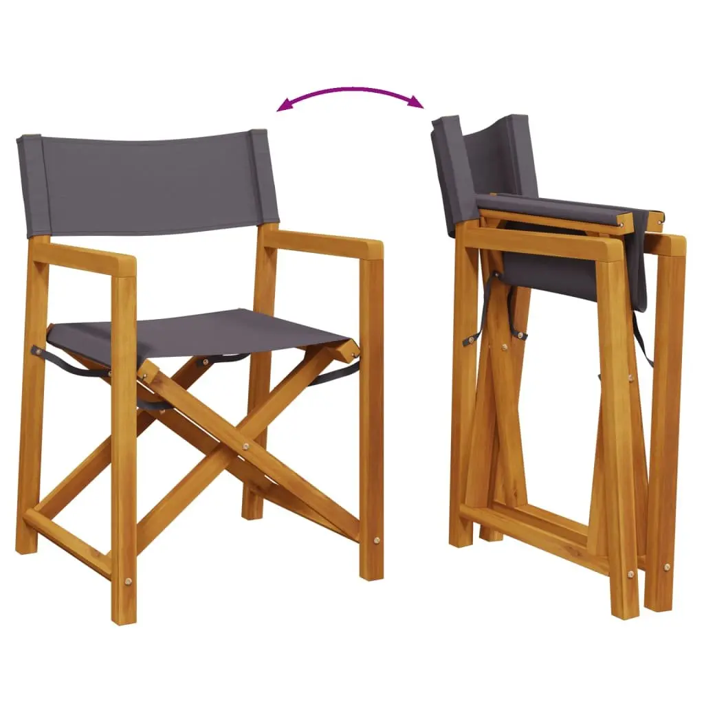 Folding Garden Chairs Set of 8 Outdoor Use Dark Grey Fabric