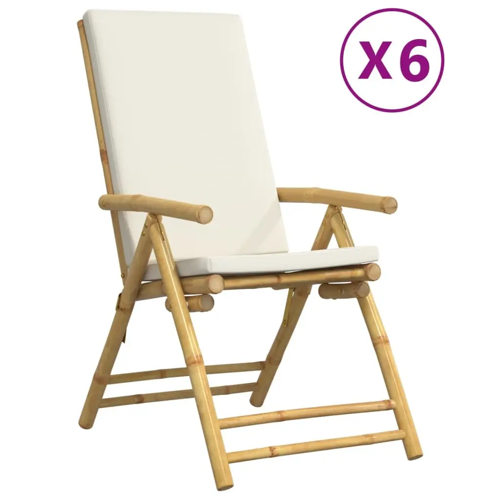 Outdoor Reclining Chair Set 6 Piece Folding Garden Seating Brown