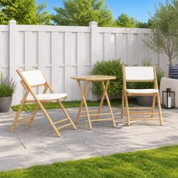 Comfortable Folding Bistro Set with Quality Bamboo Construction