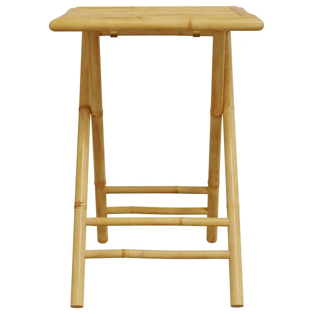 Folding Bistro Set 3 Piece Outdoor Garden Furniture Bamboo with Cushions