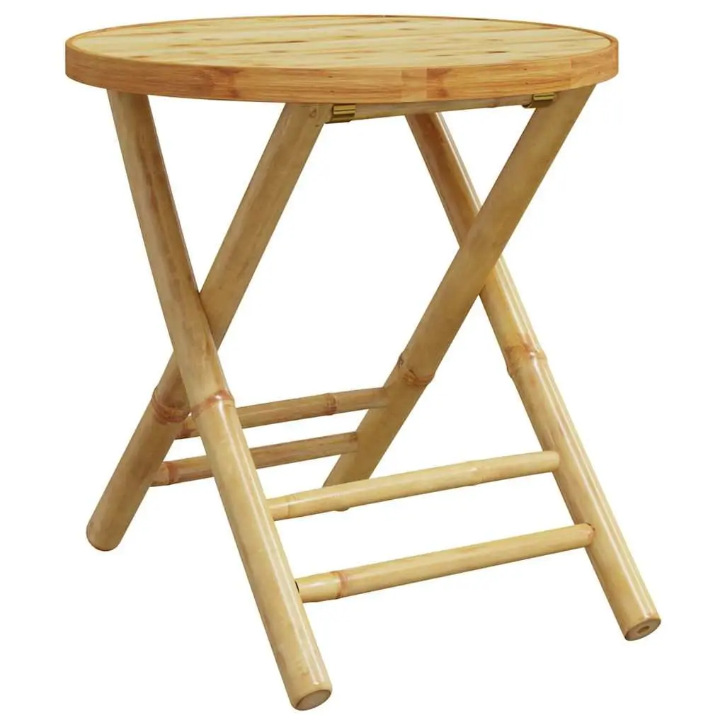 Outdoor Bistro Set 3 Piece Folding Garden Furniture Bamboo Cushioned Chairs