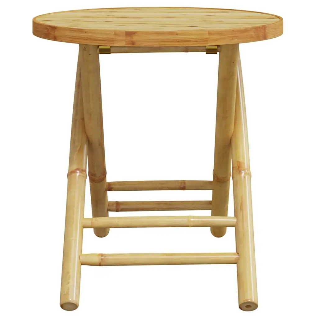 Outdoor Bistro Set 3 Piece Folding Garden Furniture Bamboo Cushioned Chairs