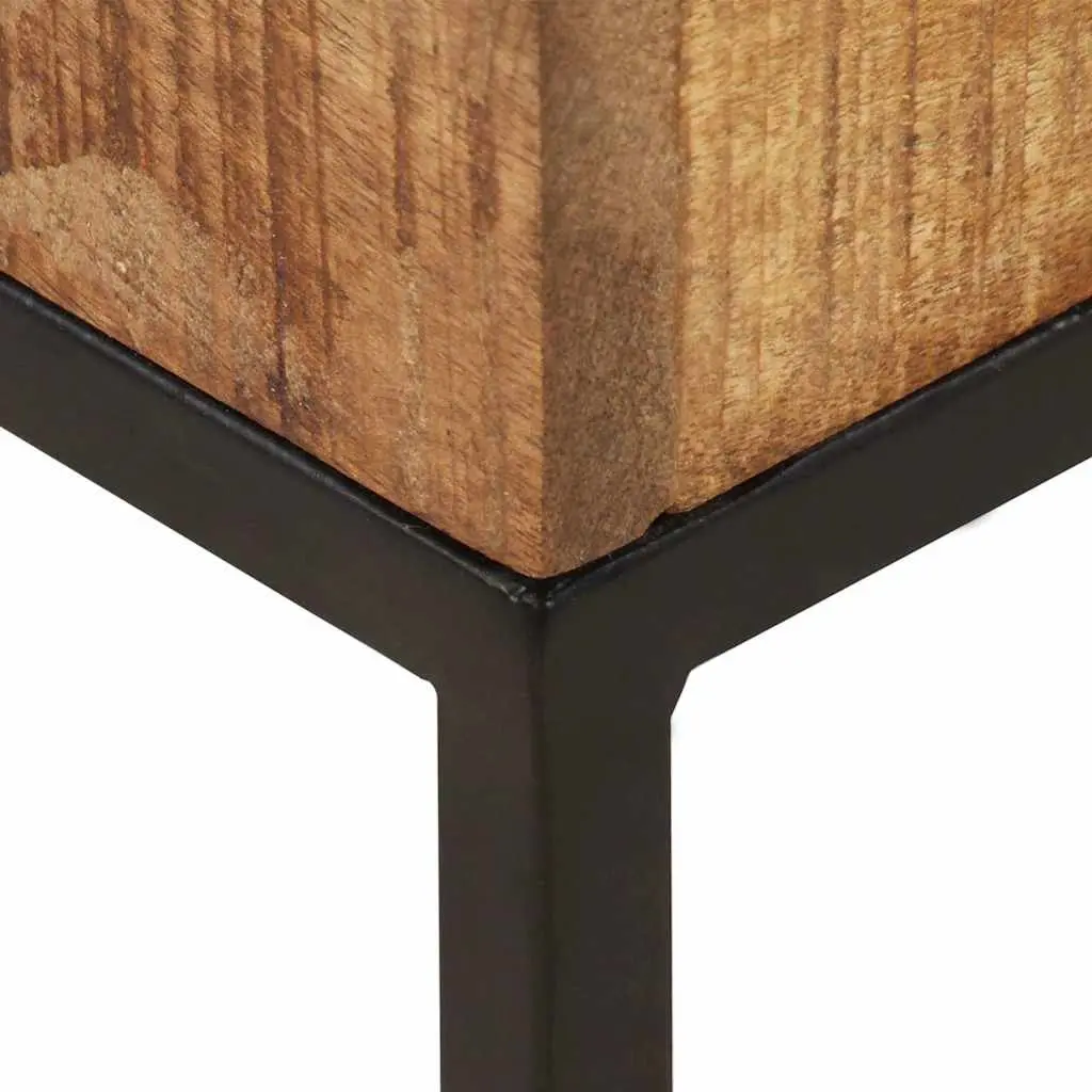 End Table 30x30x33 cm Rough Mango Wood Side Table Brown Accent Living Room