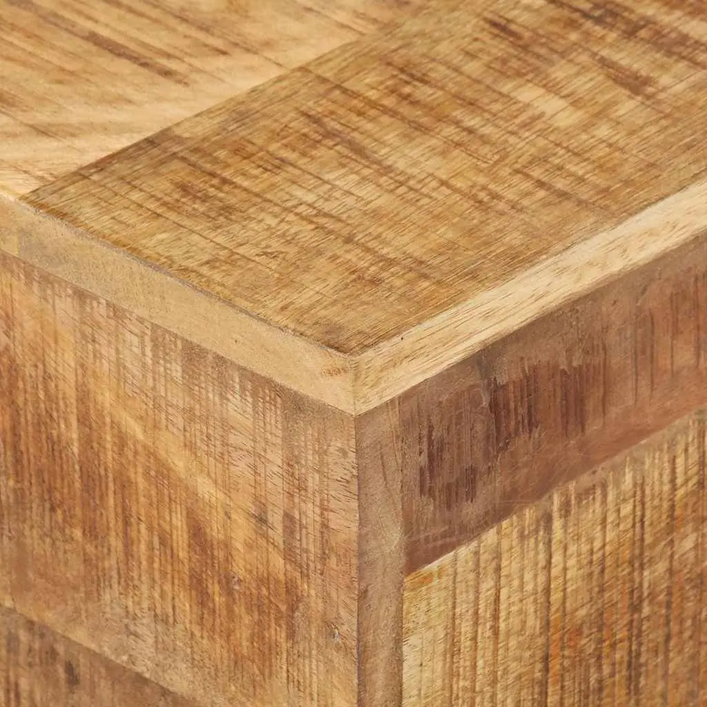 End Table 30x30x33 cm Rough Mango Wood Side Table Brown Accent Living Room