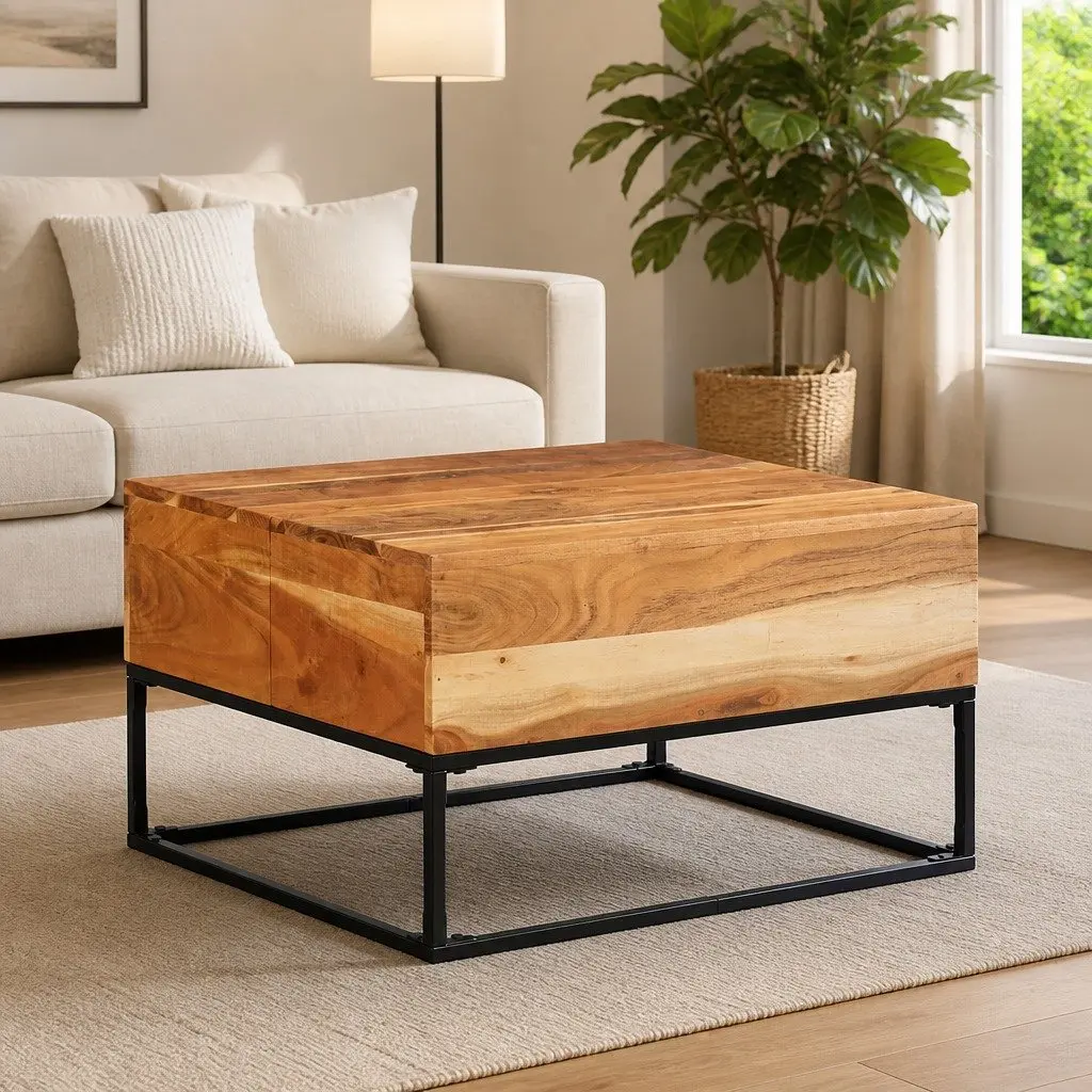 Acacia Wood Coffee Table with Unique Finish