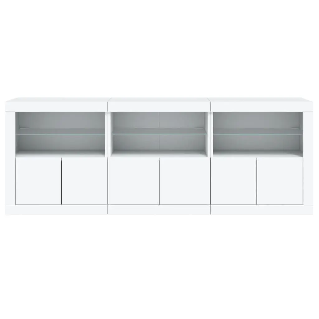 Sideboard Cabinet Storage Buffet 181.5x37x67cm White with RGB LED Lights
