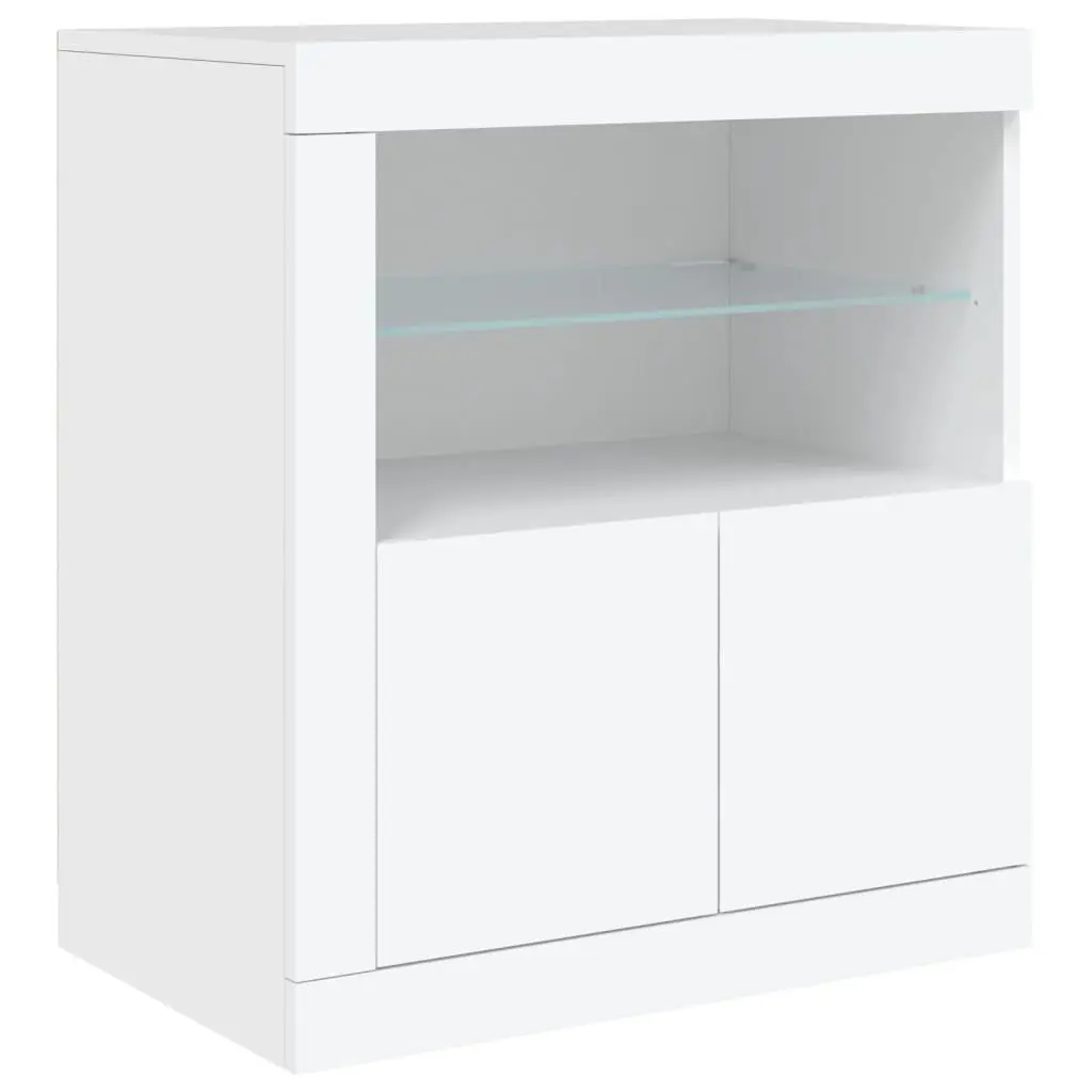 Sideboard Cabinet Storage Buffet 181.5x37x67cm White with RGB LED Lights