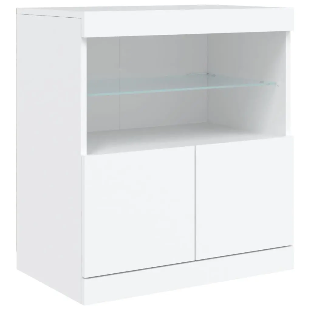 Sideboard Cabinet Storage Buffet 181.5x37x67cm White with RGB LED Lights