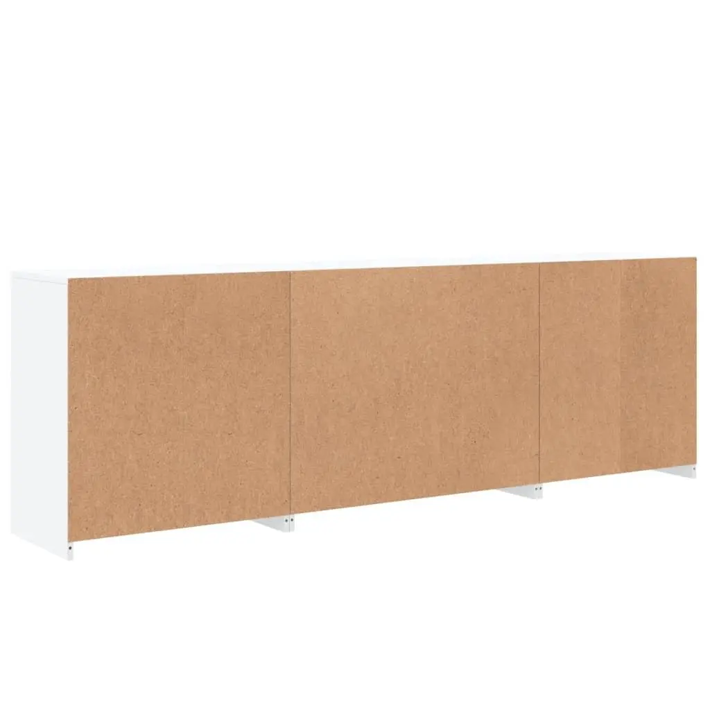 Sideboard Cabinet RGB LED Lights Storage 202 x 37 x 67 cm White