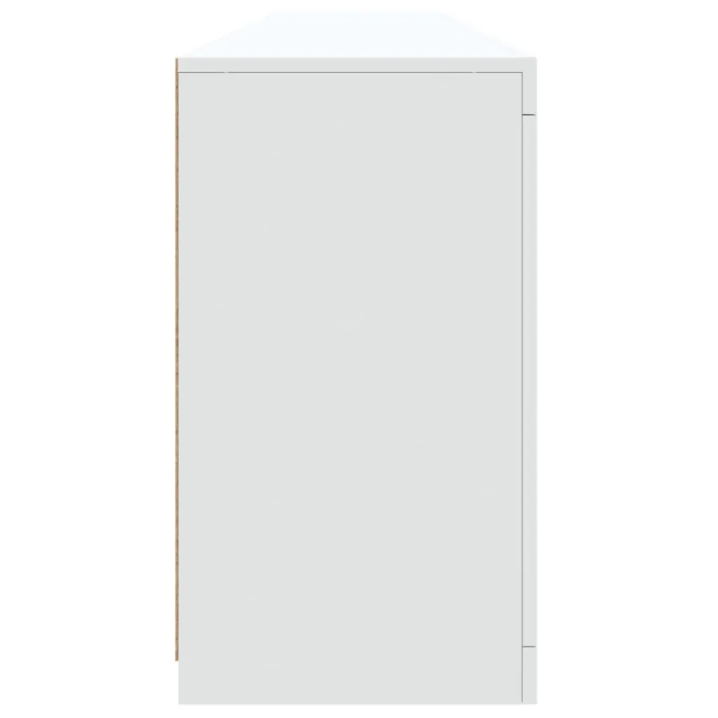 Sideboard Cabinet RGB LED Lights Storage 202 x 37 x 67 cm White