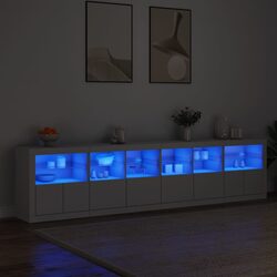 Reliable White Sideboard with RGB LED Lights for Your Home