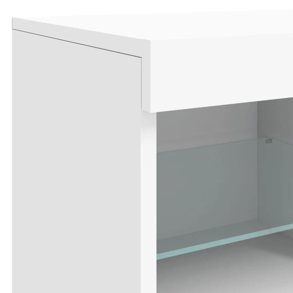 Sideboard RGB LED Lights Modern Storage Cabinet 283x37x67cm White