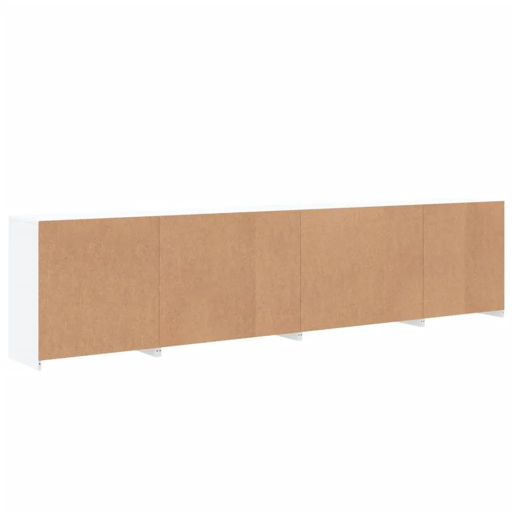 Sideboard RGB LED Lights Modern Storage Cabinet 283x37x67cm White