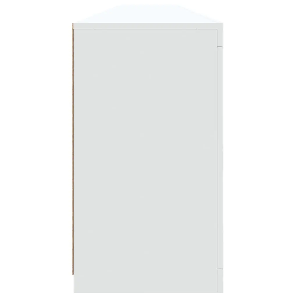 Sideboard RGB LED Lights Modern Storage Cabinet 283x37x67cm White