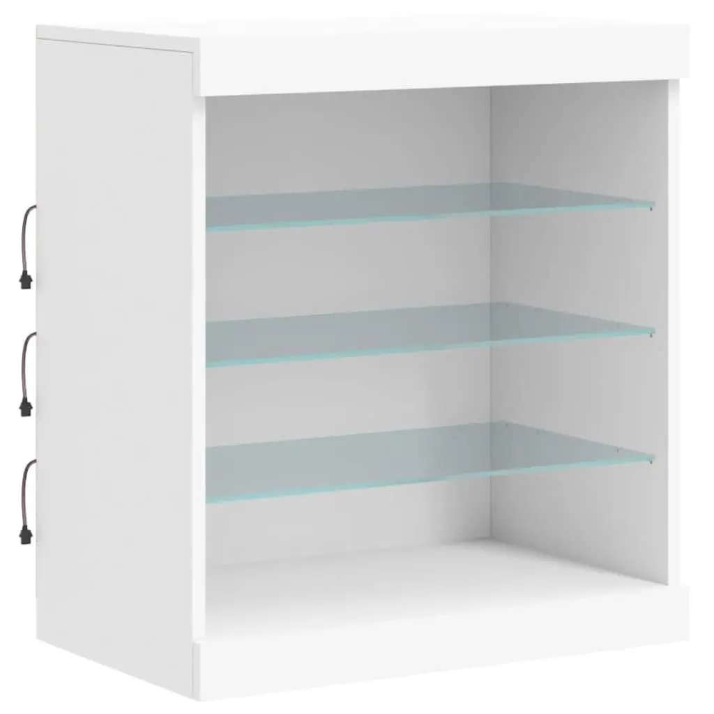 Sideboard Cabinet RGB LED Lights Storage Buffet White 181.5 x 37 x 67 cm