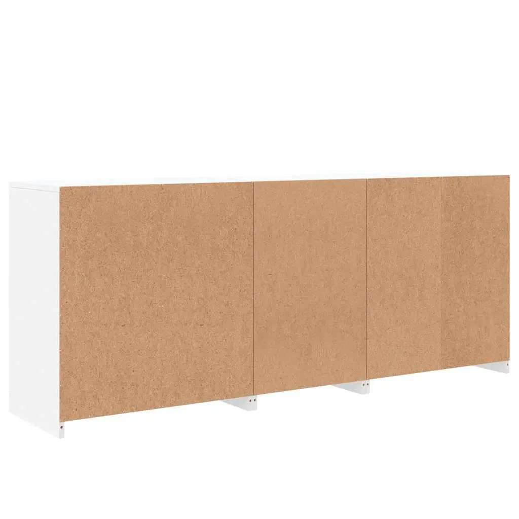 Sideboard Cabinet RGB LED Lights Storage Buffet White 181.5 x 37 x 67 cm