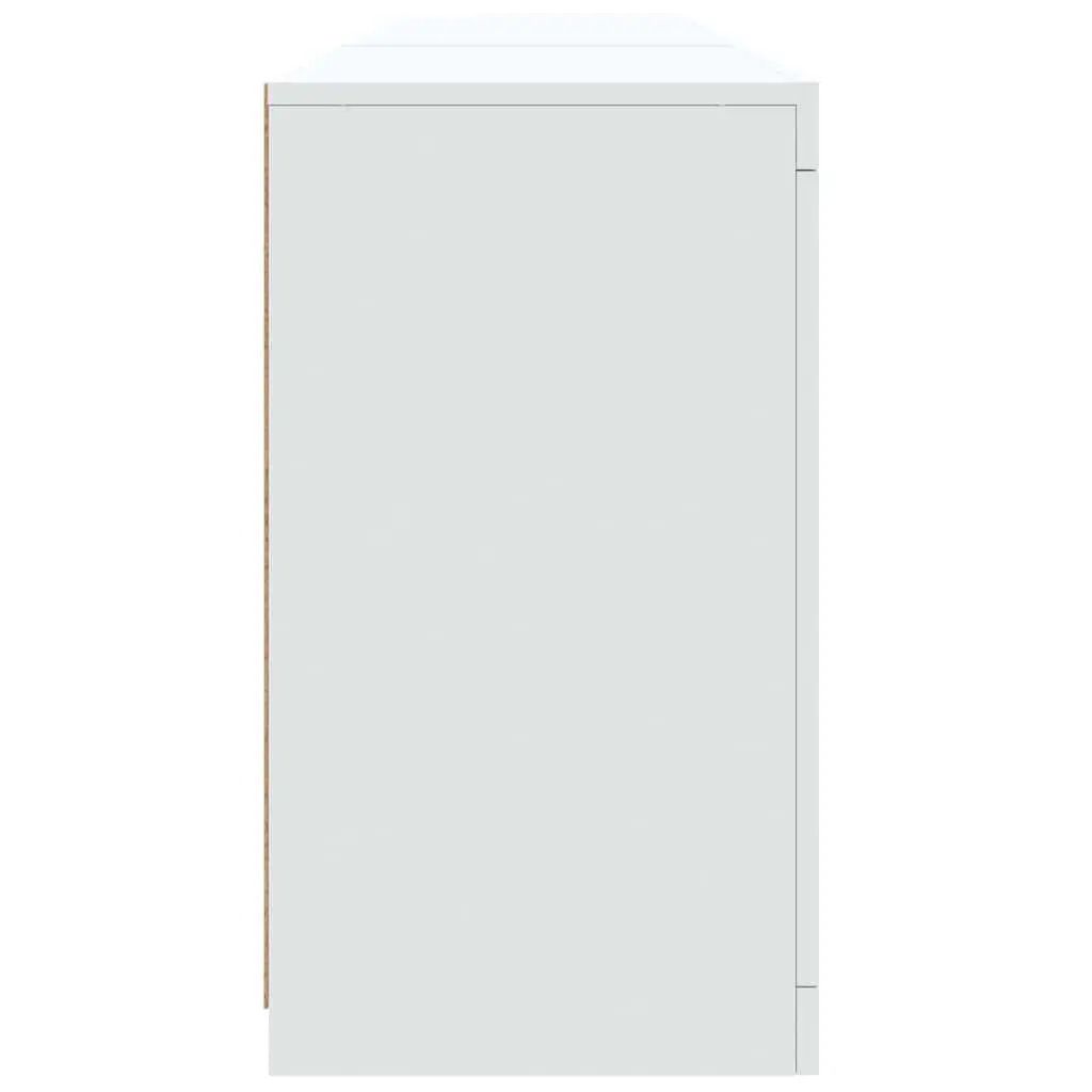 Sideboard Cabinet RGB LED Lights Storage Buffet White 181.5 x 37 x 67 cm