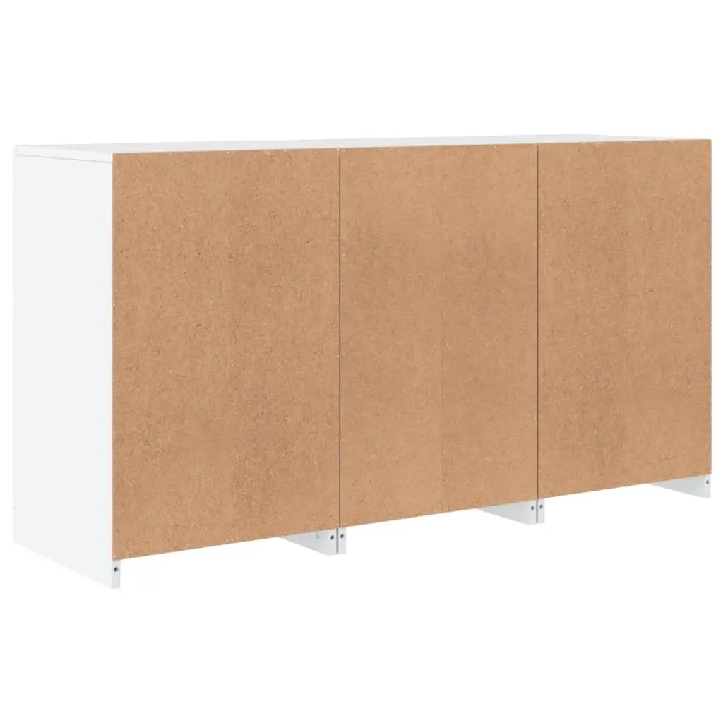 Sideboard RGB LED Lights Storage Cabinet Modern White 123L x 37D x 67H cm