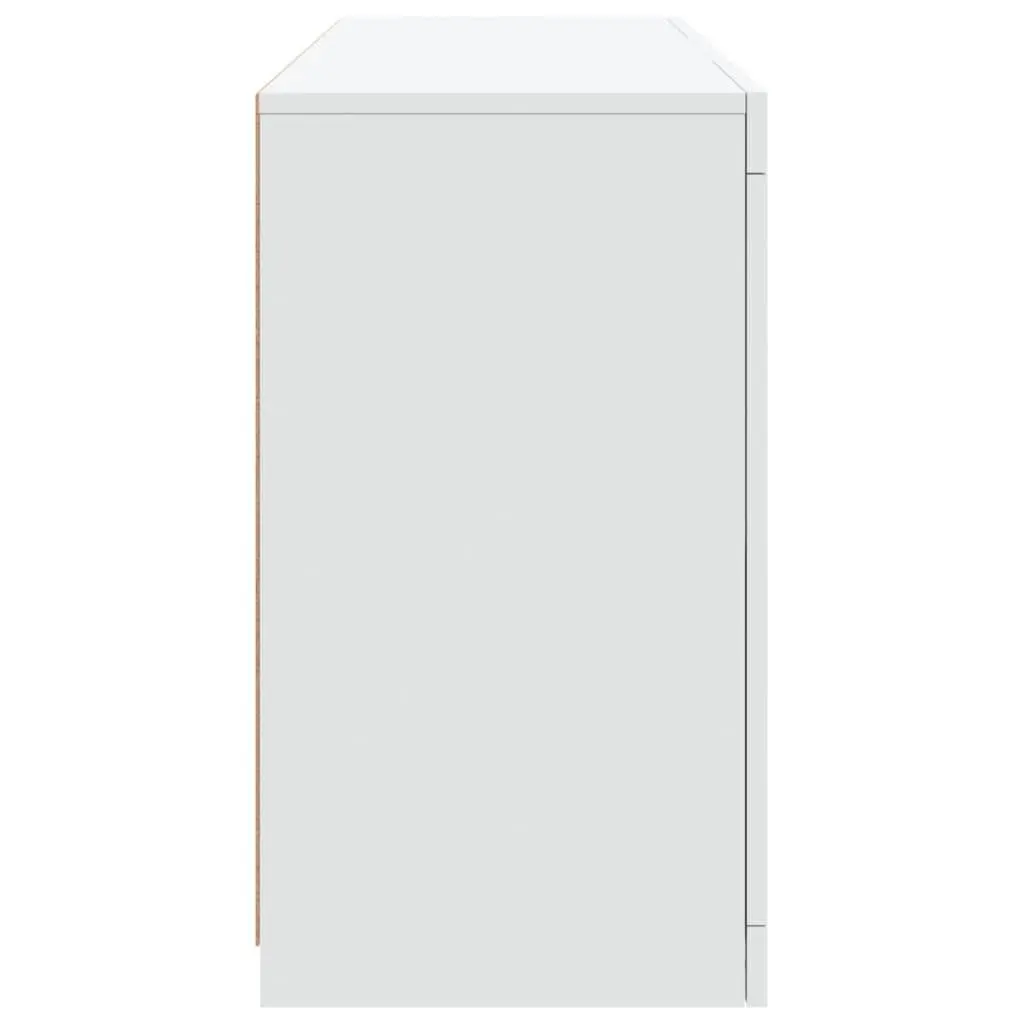 Sideboard RGB LED Lights Storage Cabinet Modern White 123L x 37D x 67H cm