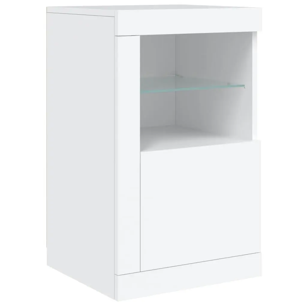 Sideboard RGB LED Lights Modern Storage Cabinet 163x37x67cm White