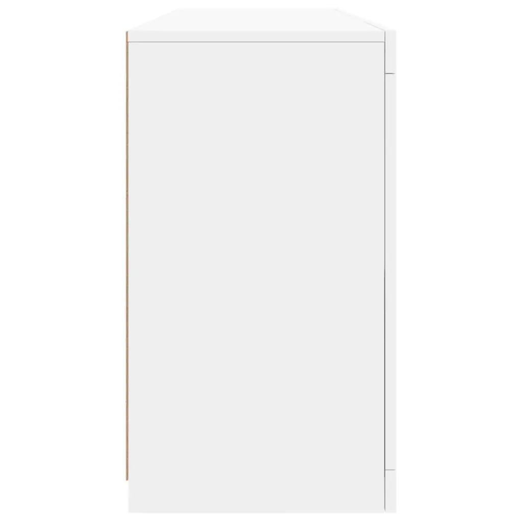 Sideboard RGB LED Lights Modern Storage Cabinet 163x37x67cm White