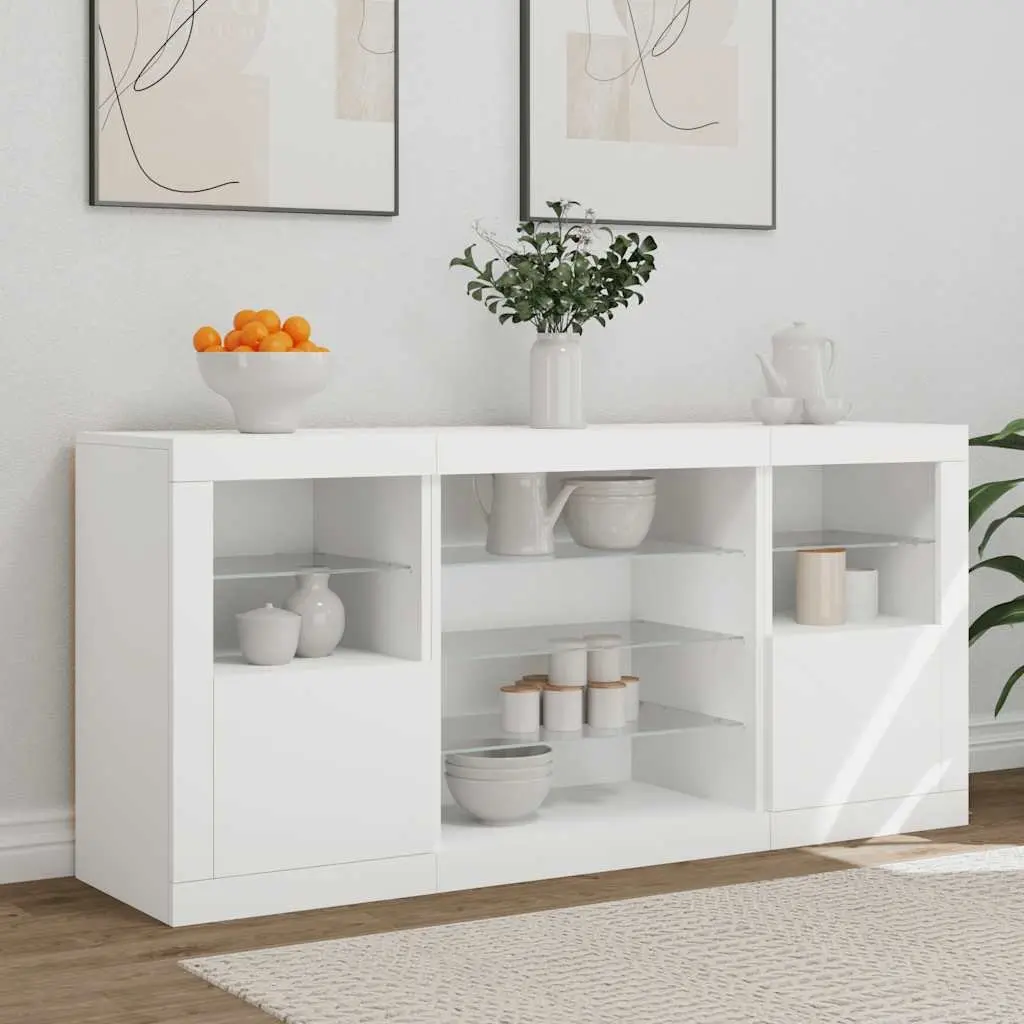 White Sideboard with Integrated LED Lighting