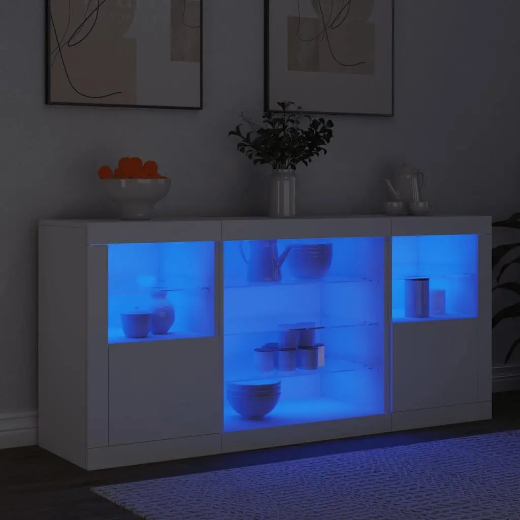 White Sideboard with Integrated LED Lighting