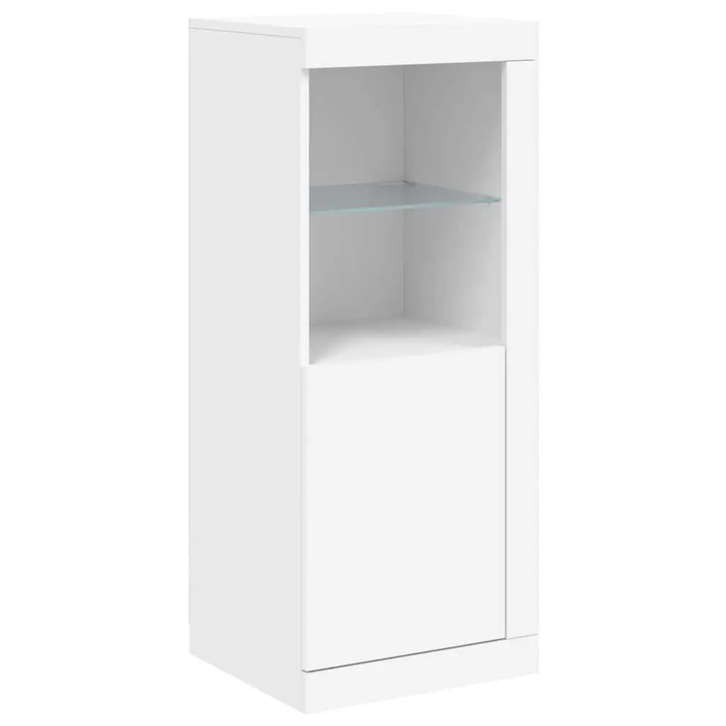 Sideboard Cabinets Storage Furniture RGB LED Lights 3 Piece Set White