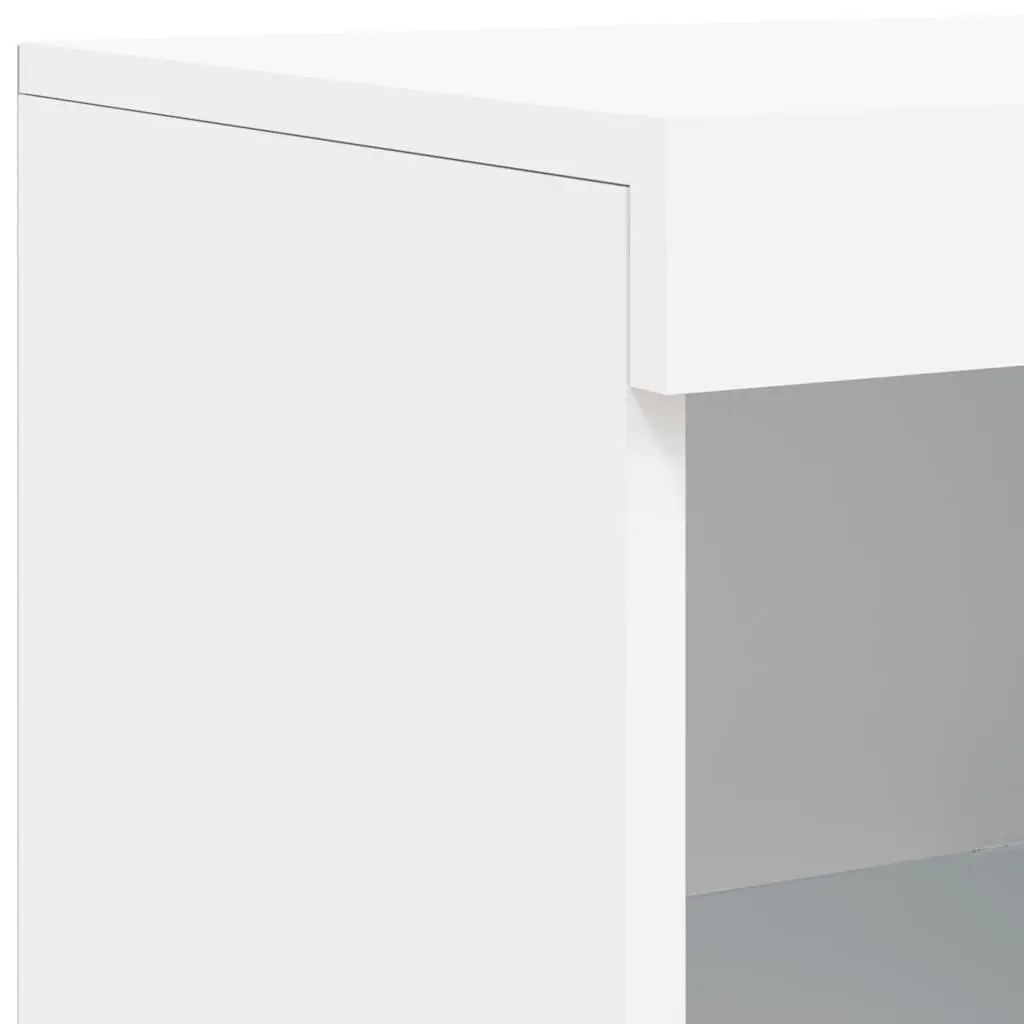 Sideboards Storage Cabinets 3 Piece Set White RGB LED Lights Engineered Wood