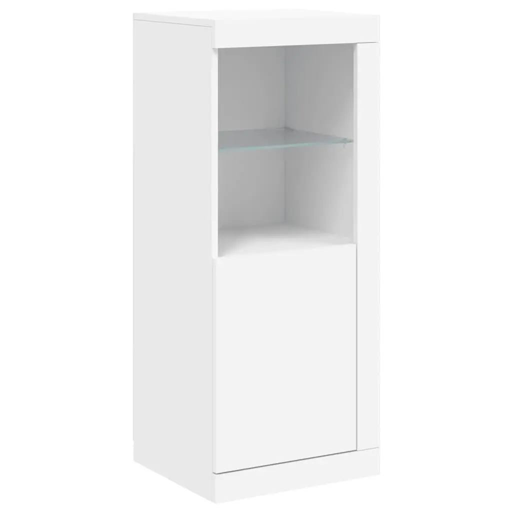 Sideboards Storage Cabinets 3 Piece Set White RGB LED Lights Engineered Wood