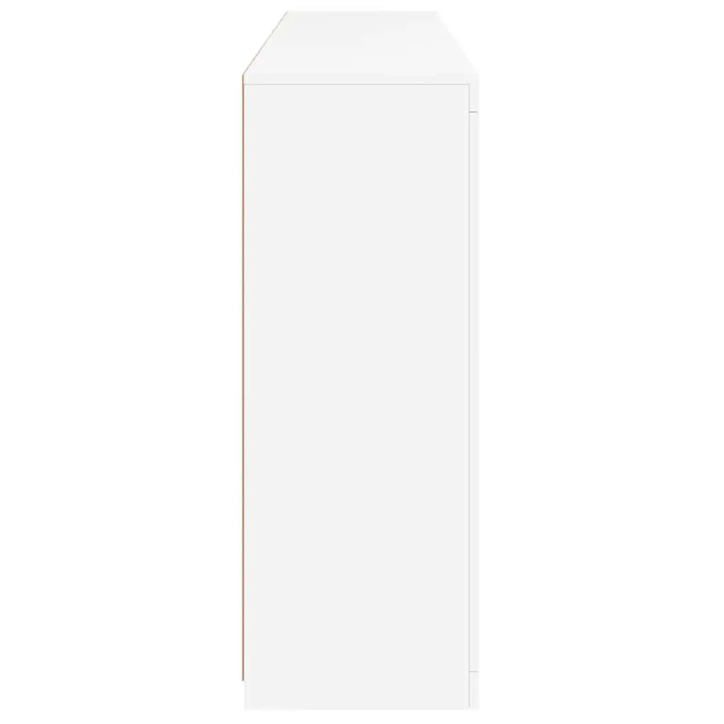 Sideboards Storage Cabinets 3 Piece Set White RGB LED Lights Engineered Wood