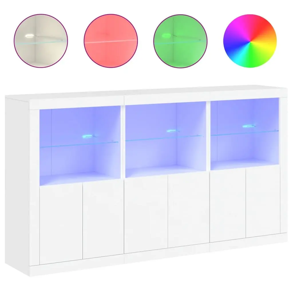 Sideboard Cabinet Storage Buffet Modern White with RGB LED Lights 1815 x 370 x 1000 mm