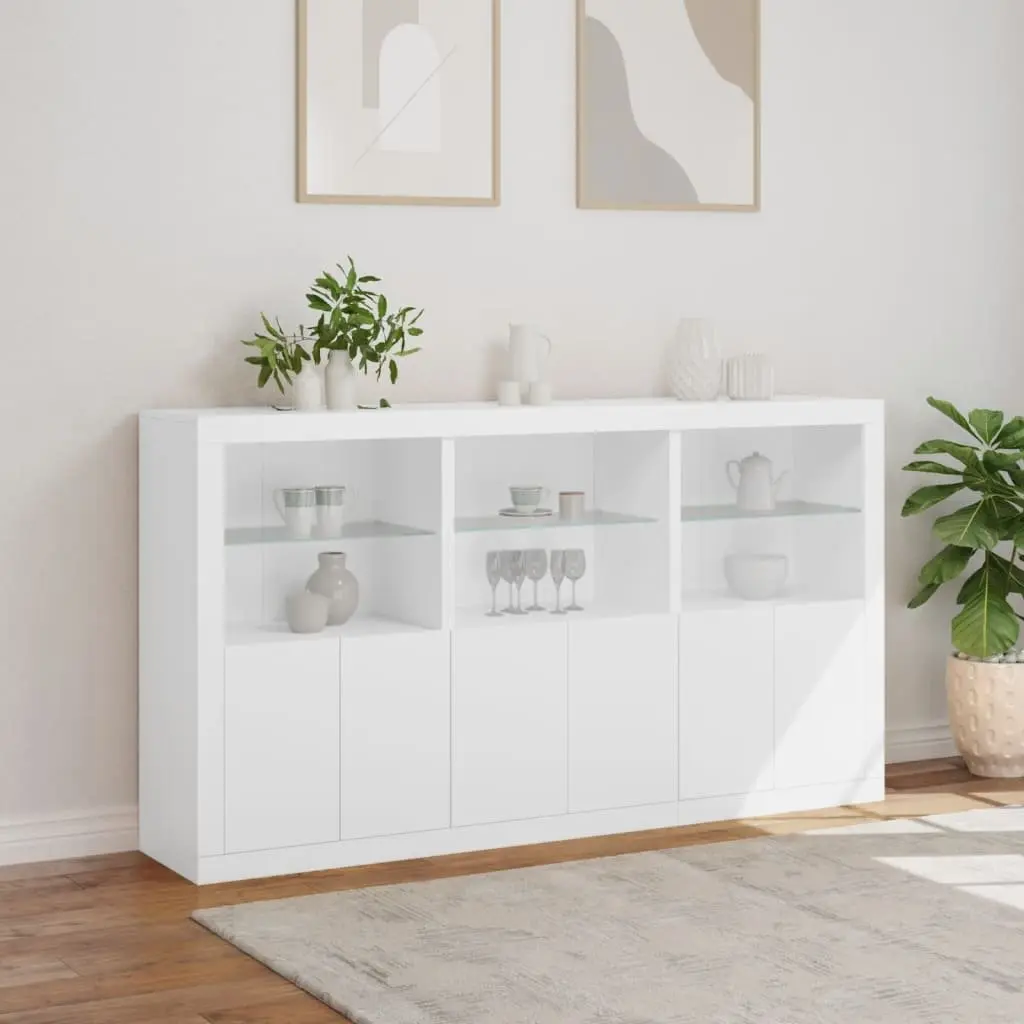 Sideboard Cabinet Storage Buffet Modern White with RGB LED Lights 1815 x 370 x 1000 mm