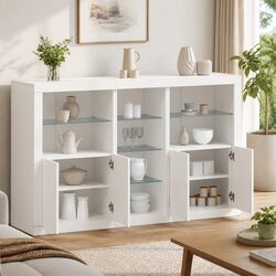 Quality and Value in a White Sideboard with LED Lights