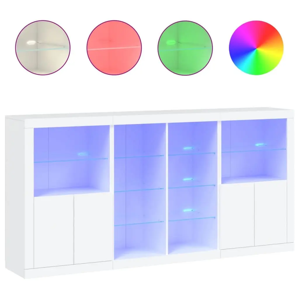 White Sideboard Cabinet with LED Lighting