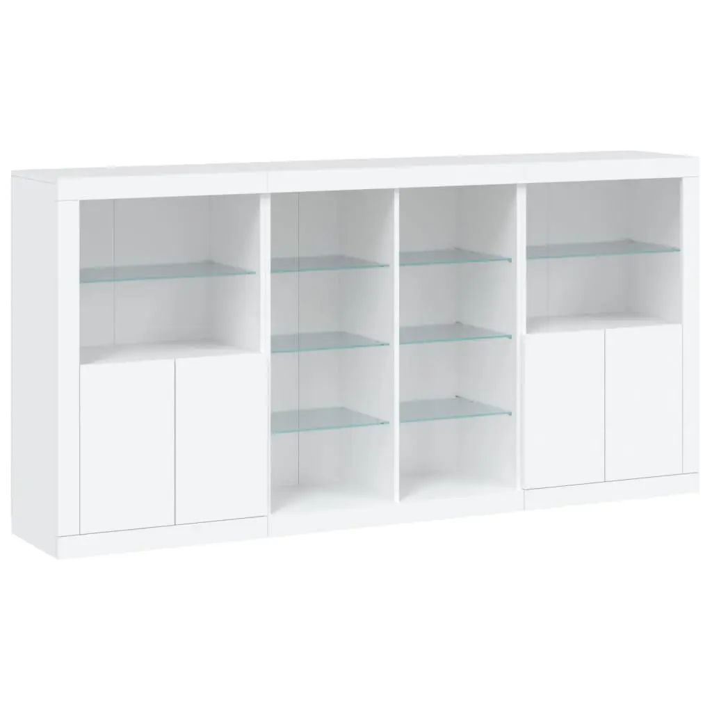White Sideboard Cabinet with LED Lighting