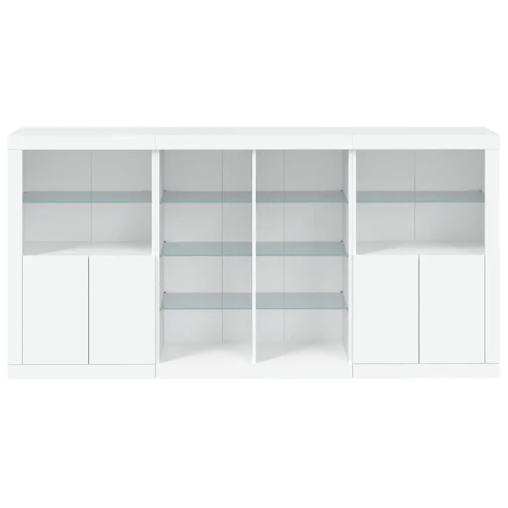 White Sideboard Cabinet with LED Lighting