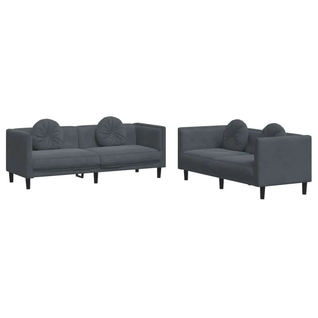Grey Velvet Sofa Set for Comfort and Style