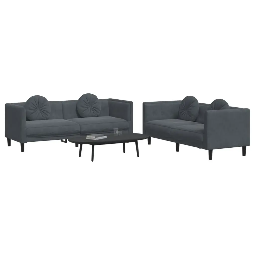 Grey Velvet Sofa Set for Comfort and Style